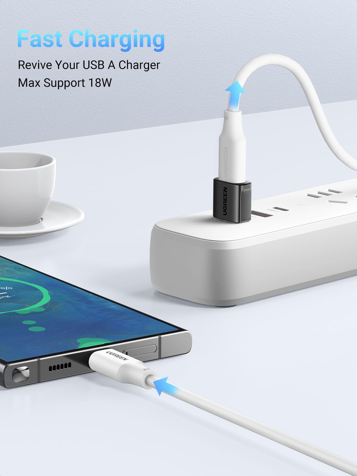 UGREEN USB to USB C Adapter 3 Pack, 10Gbps Data Transfer USB A to USB C Adapter Car Charger Adapter for iPad iPhone 17 16 Pro Max Galaxy S24 S23 Pad Air Mini, Car Play, PC/Laptop,Hard Drive Enclosure - Image 2