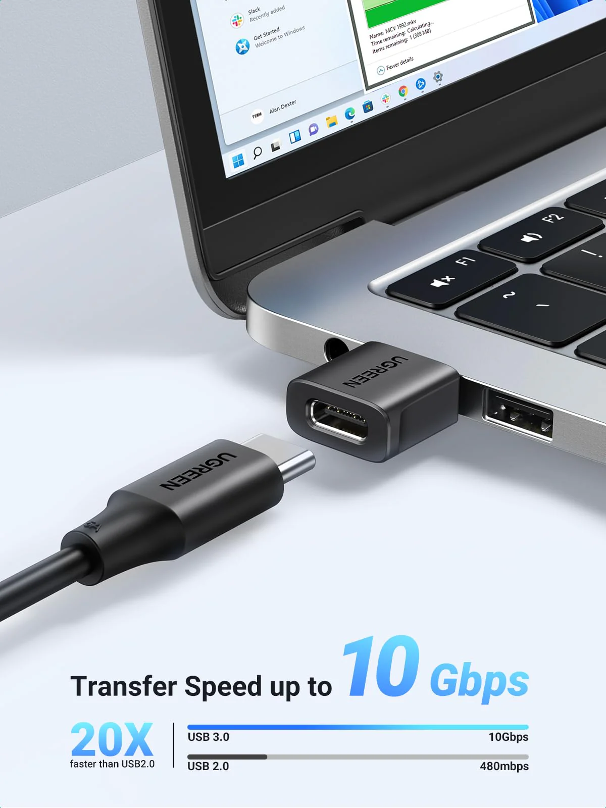 UGREEN USB to USB C Adapter 3 Pack, 10Gbps Data Transfer USB A to USB C Adapter Car Charger Adapter for iPad iPhone 17 16 Pro Max Galaxy S24 S23 Pad Air Mini, Car Play, PC/Laptop,Hard Drive Enclosure - Image 3