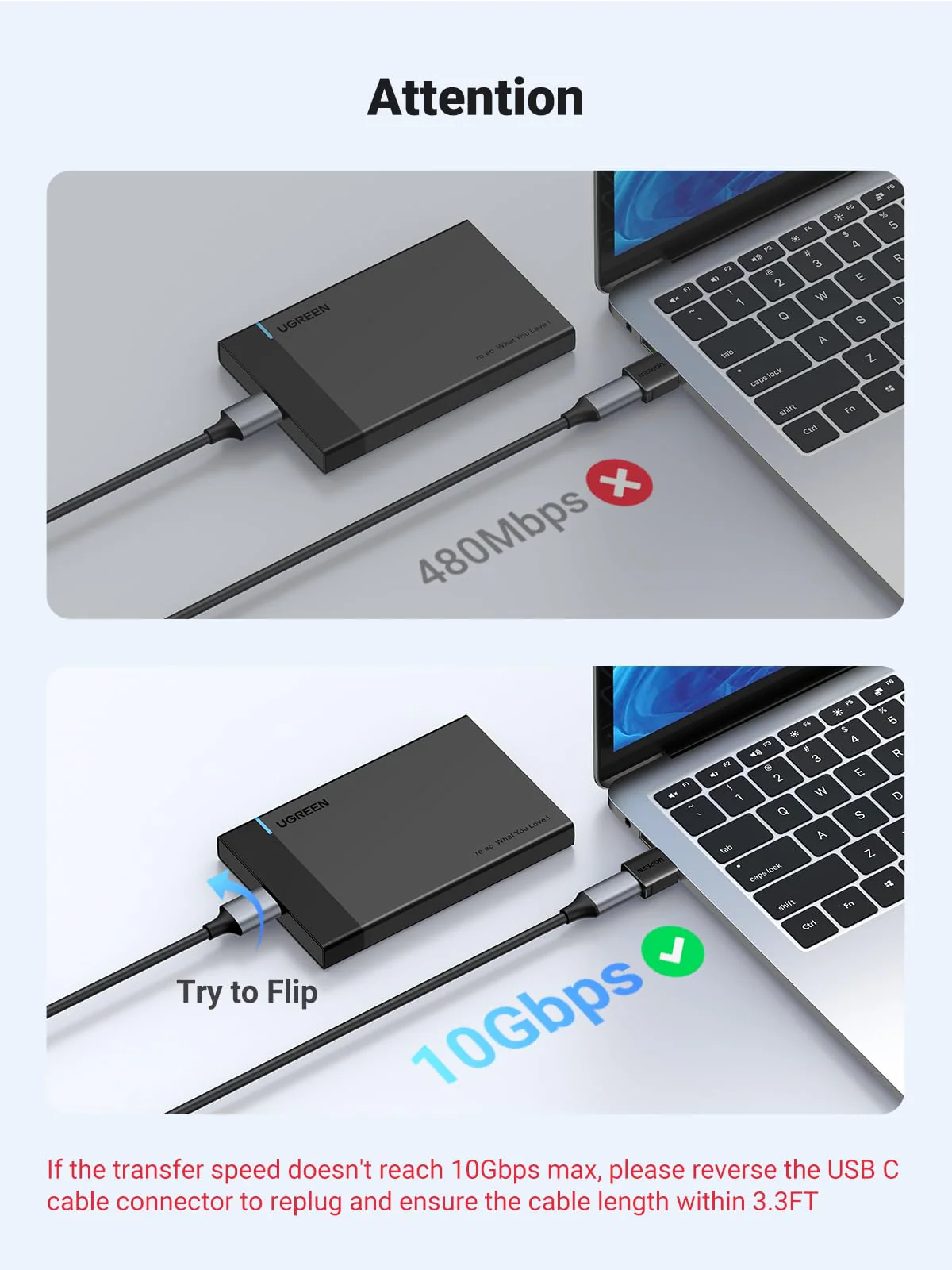 UGREEN USB to USB C Adapter 3 Pack, 10Gbps Data Transfer USB A to USB C Adapter Car Charger Adapter for iPad iPhone 17 16 Pro Max Galaxy S24 S23 Pad Air Mini, Car Play, PC/Laptop,Hard Drive Enclosure - Image 5