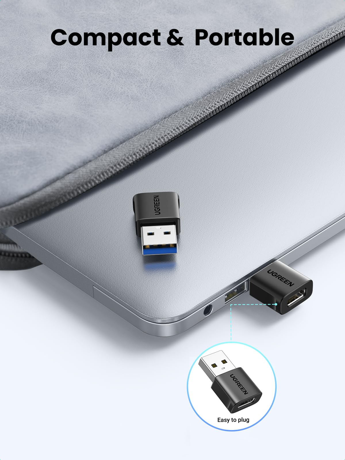 UGREEN USB to USB C Adapter 3 Pack, 10Gbps Data Transfer USB A to USB C Adapter Car Charger Adapter for iPad iPhone 17 16 Pro Max Galaxy S24 S23 Pad Air Mini, Car Play, PC/Laptop,Hard Drive Enclosure - Image 7