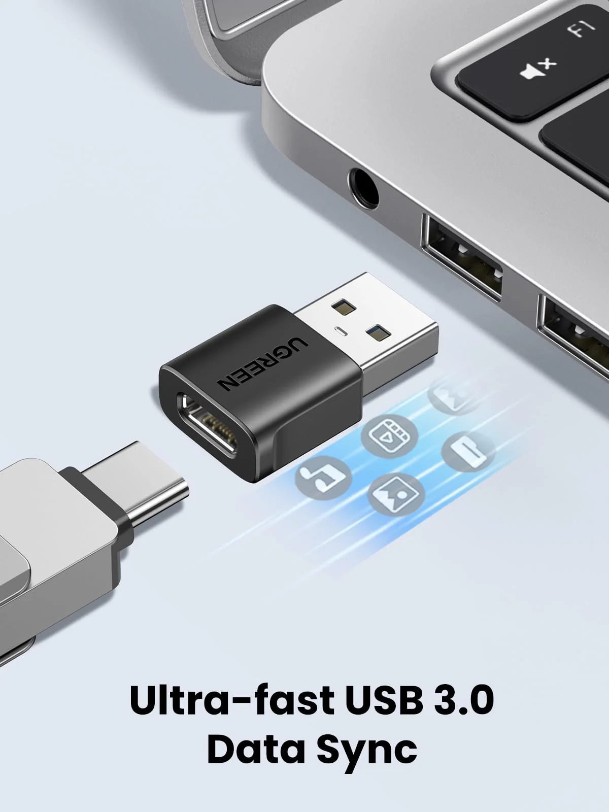 UGREEN USB to USB C Adapter 3 Pack, 10Gbps Data Transfer USB A to USB C Adapter Car Charger Adapter for iPad iPhone 17 16 Pro Max Galaxy S24 S23 Pad Air Mini, Car Play, PC/Laptop,Hard Drive Enclosure - Image 8