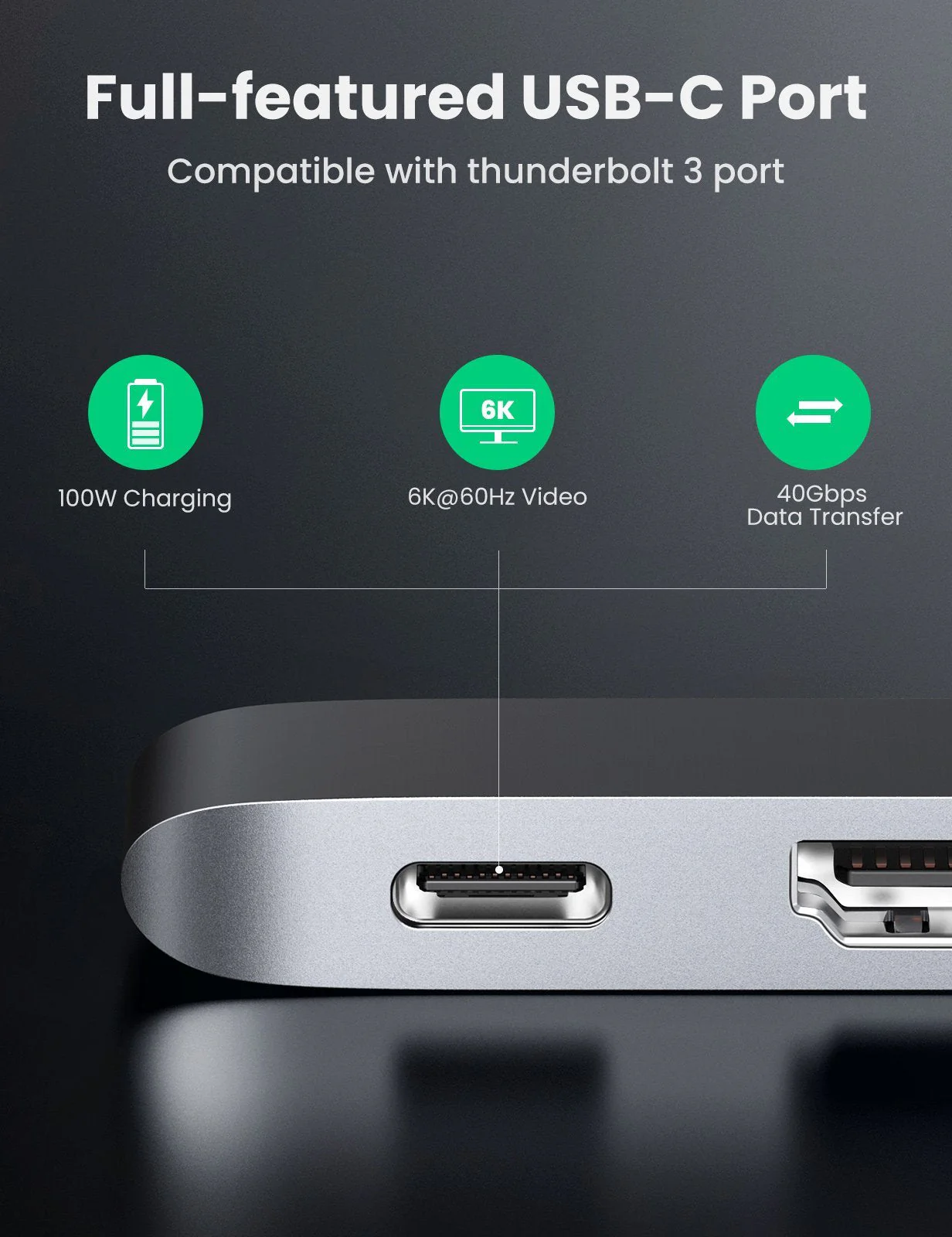 UGREEN 5-in-2 USB-C Hub for MacBook Pro/Air - Image 6