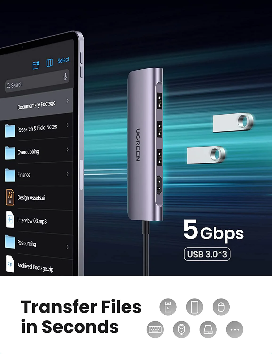 UGREEN 6-in-1 4K HDMI USB-C Hub - Image 3