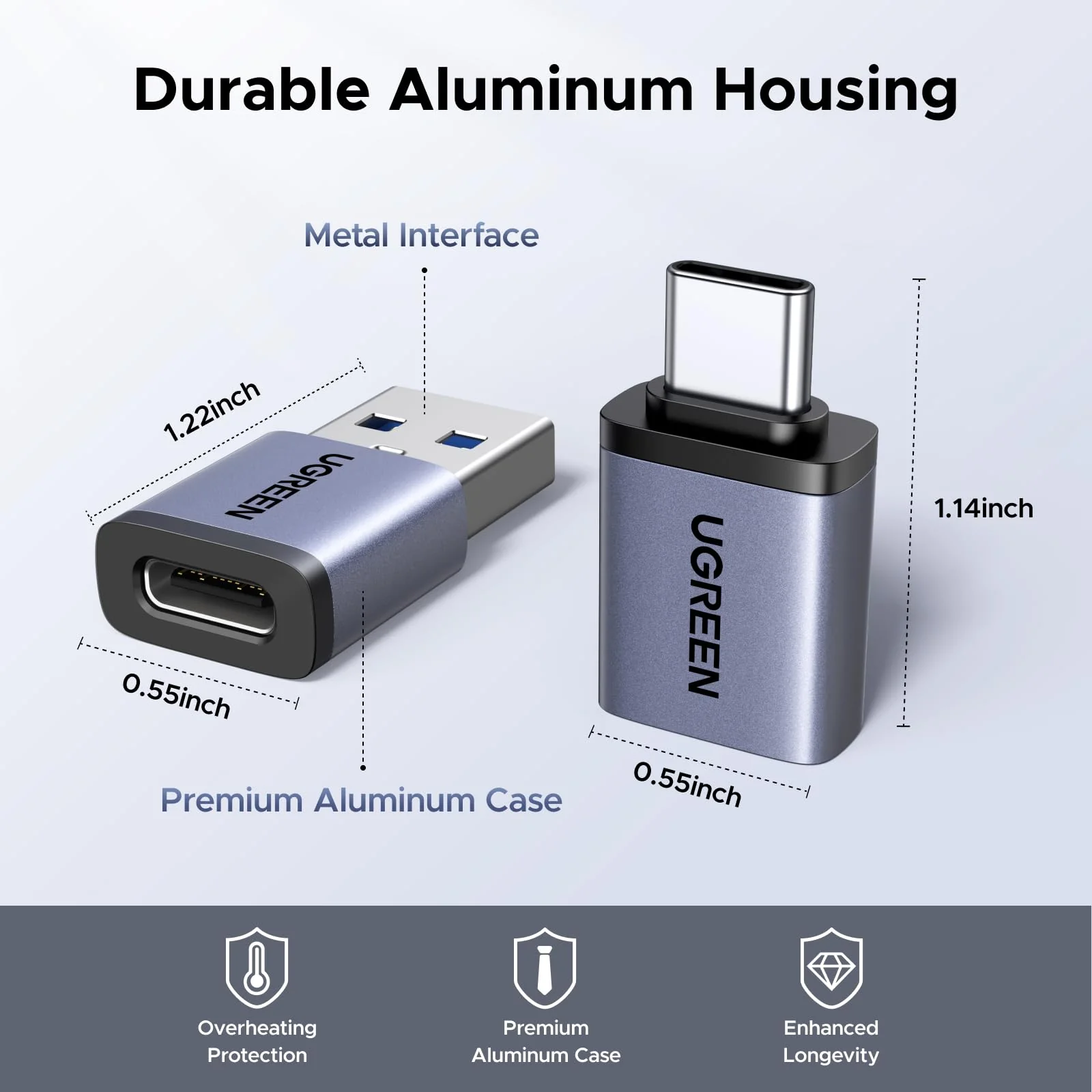 UGREEN USB to USB C Adapter & USB C to USB Adapter Combo 4-Pack, 10Gbps Type-C Converter, Car Charger Compatible with MacBook Pro, iPad Mac mini, iPhone 17/16, Galaxy, PC/Laptop, Hard Drive Enclosure - Image 4