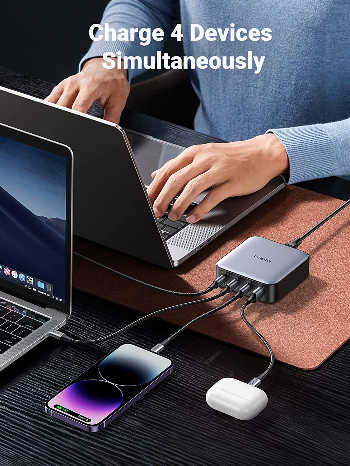 UGREEN 100W USB-C GaN Charger 4 Ports - Image 3