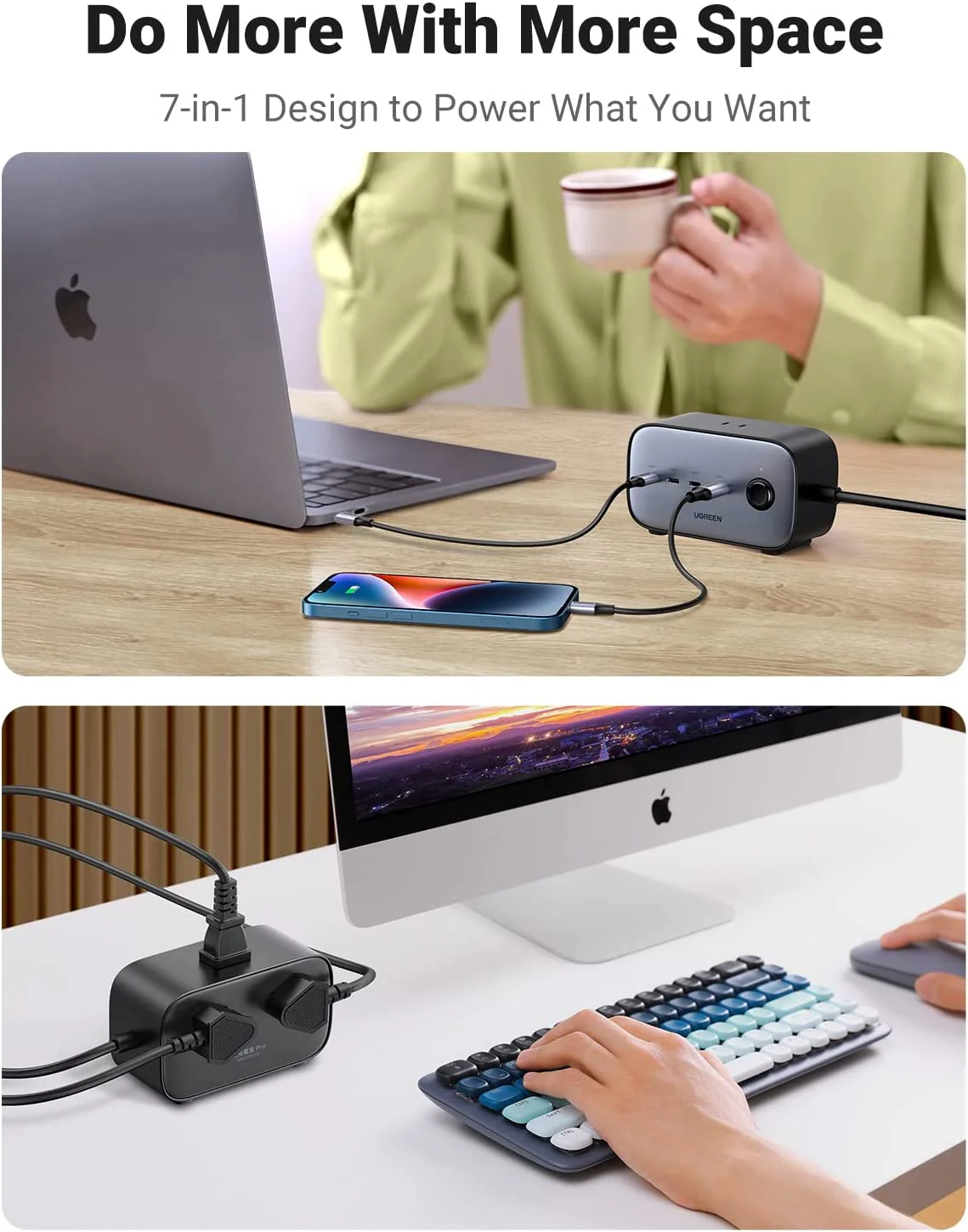 UGREEN 100W USB-C GaN Desktop Charging Station 7 Ports - Image 4