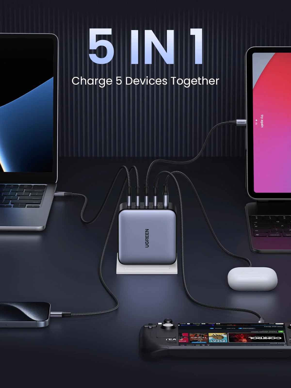 UGREEN 100W USB C Charger - Fast Charging for MacBook & Phones - Image 3