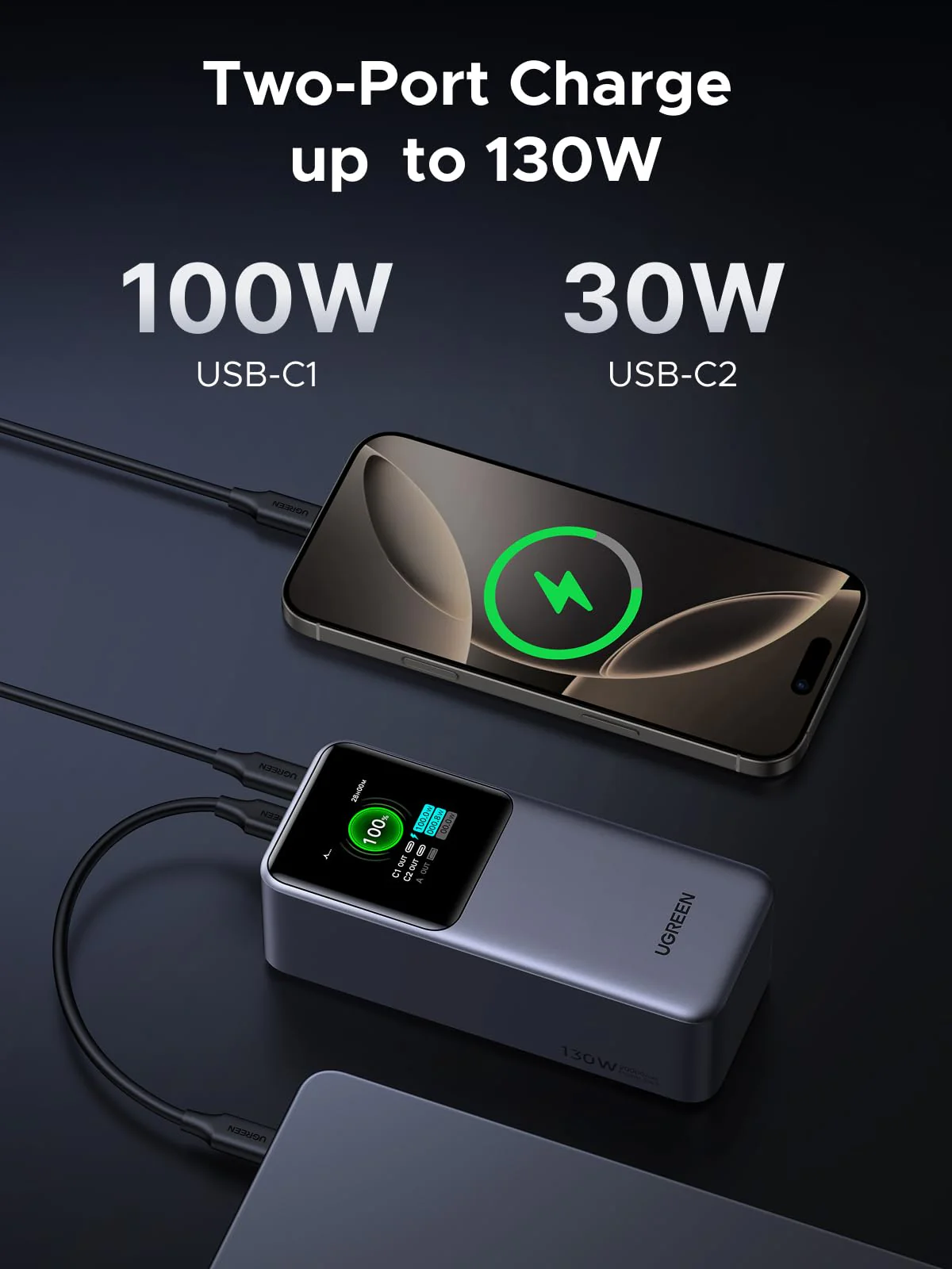 UGREEN Nexode 20000mAh Power Bank 130W with Smart Display - Image 6
