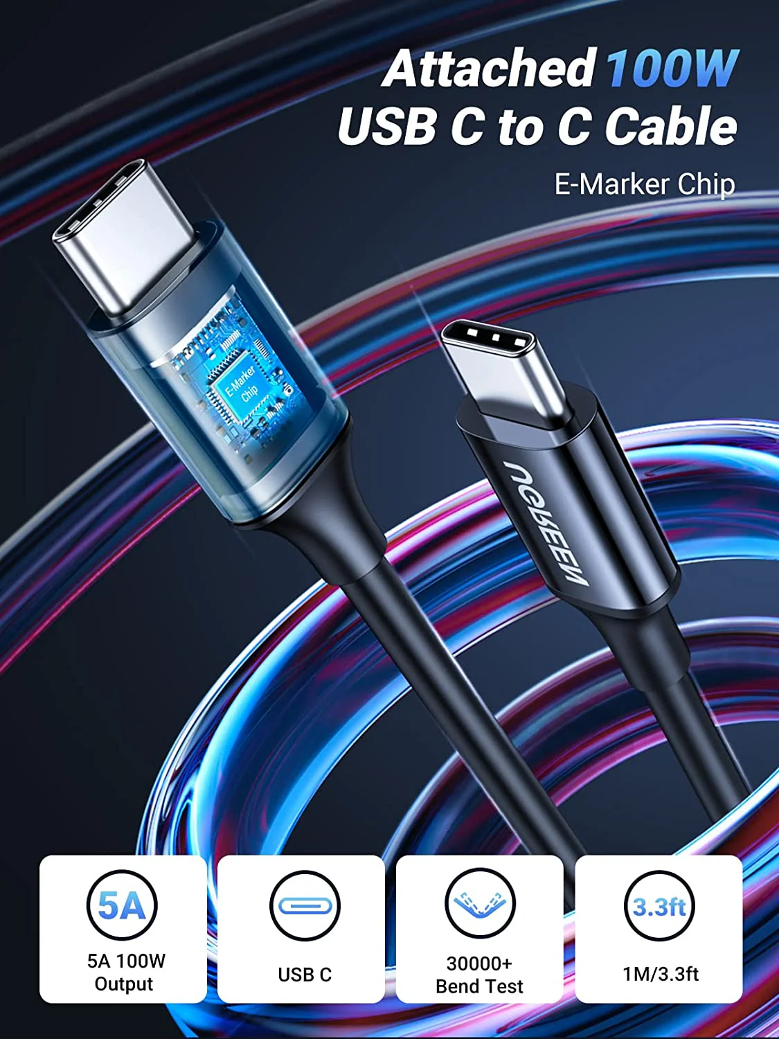 UGREEN 130W USB-C Car Charger 3 Ports - Image 4