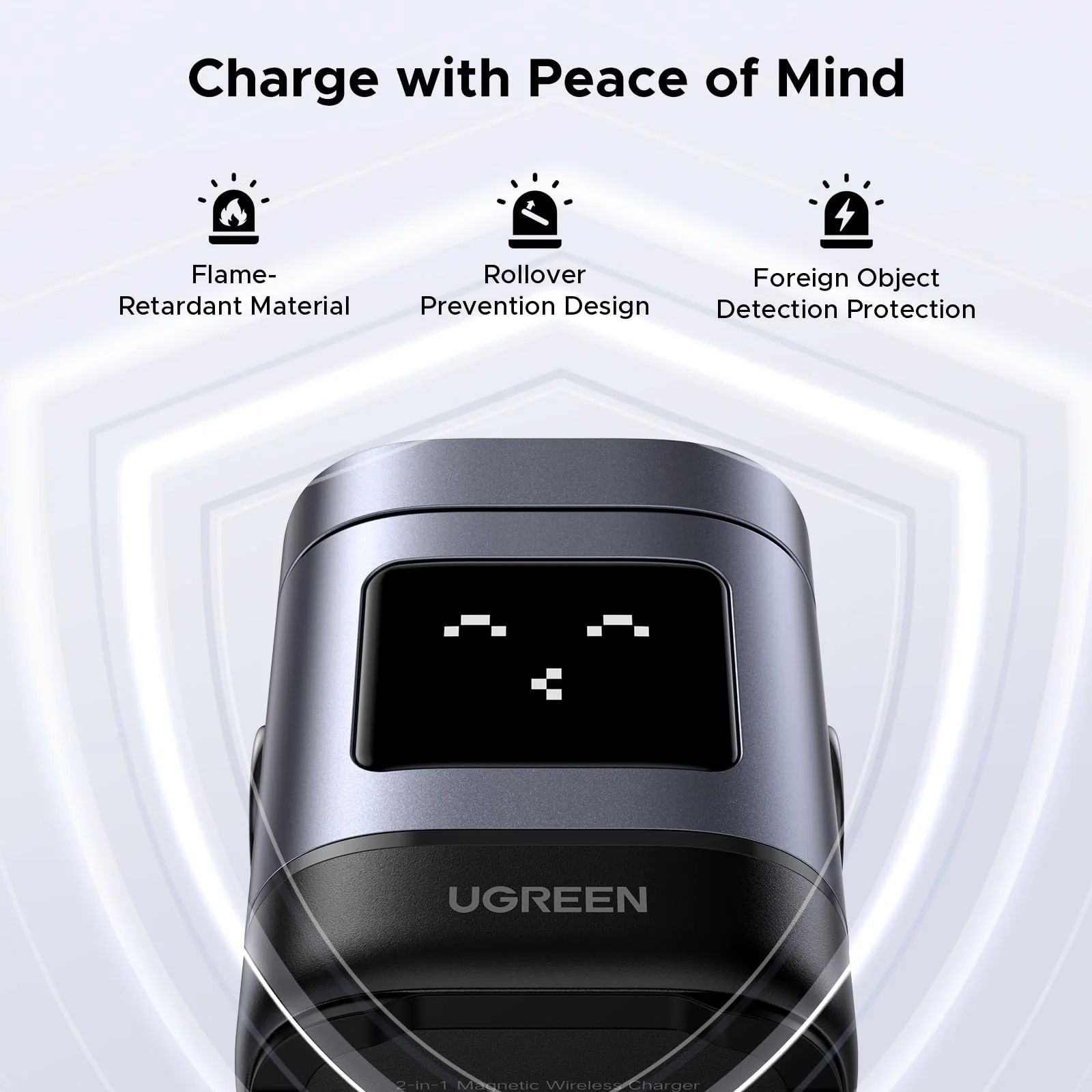 UGREEN Uno 2 in 1 Magnetic Wireless Charger 15W Foldable - Image 5
