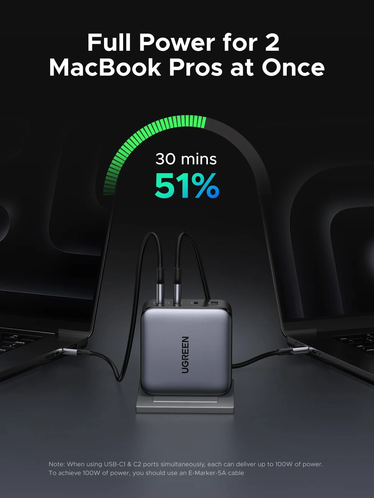 UGREEN 200W Dual Laptop Type C Charger - Image 4