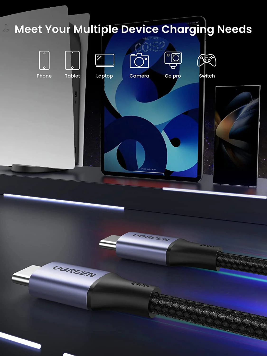 UGREEN 240W PD3.1 USB-C to USB-C Cable - Image 5