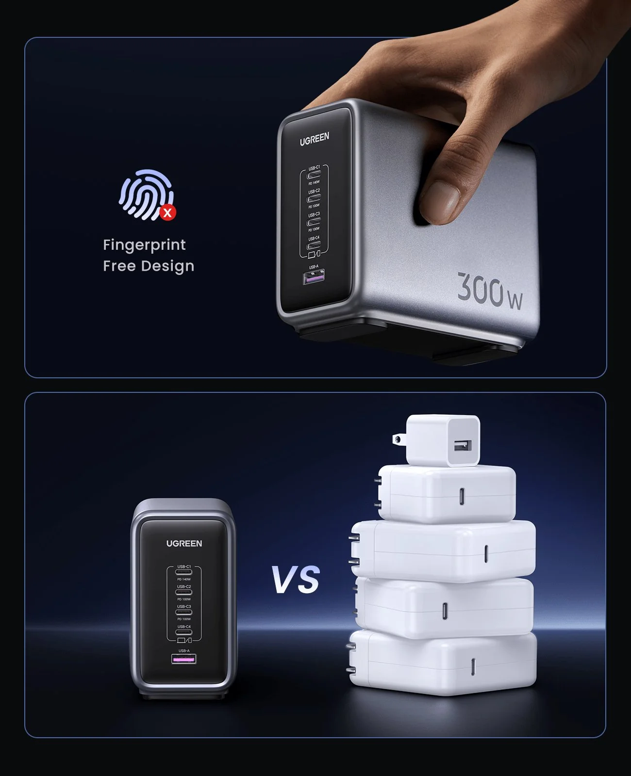UGREEN Nexode 300W USB-C GaN Charger 5 Ports - Image 8
