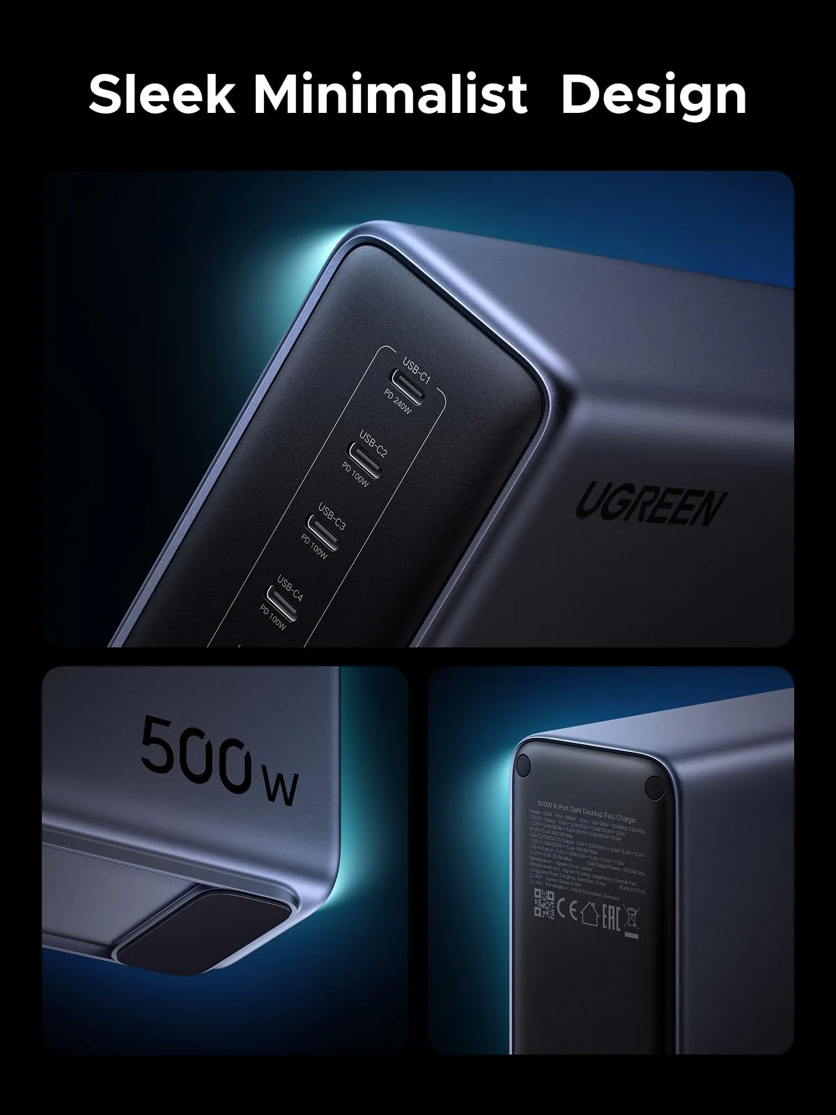500W USB-C GaN Charger - Fast Charging Hub for Workspaces - Image 9