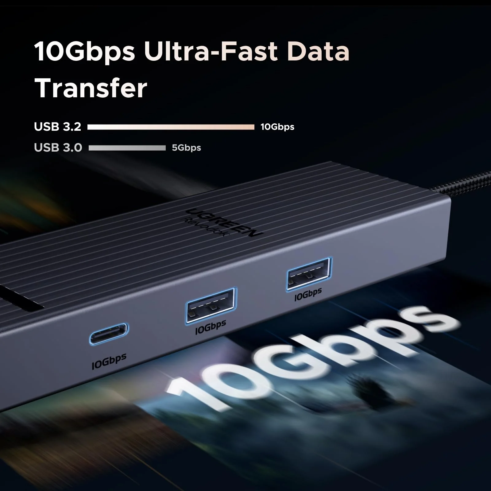 UGREEN Revodok 6 in 1 USB C Hub 4K HDMI Ethernet 100W PD 10Gbps Data - Image 4