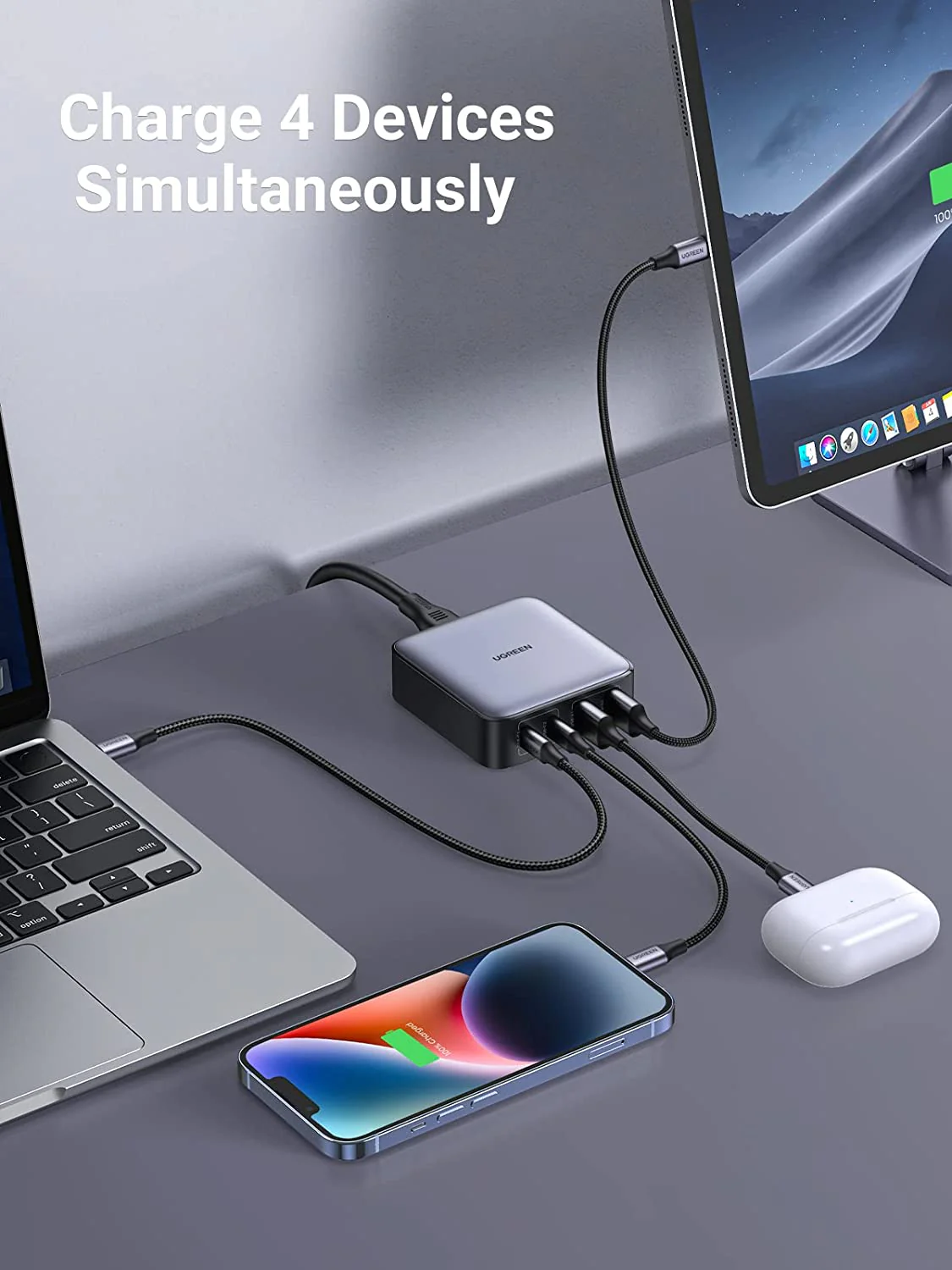 UGREEN 65W USB-C GaN Charger-4 Ports Desktop Charger - Image 5