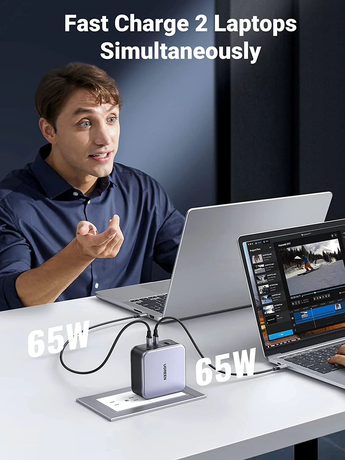 UGREEN Nexode 140W USB-C GaN Charger-3 Ports Wall Charger - Image 3