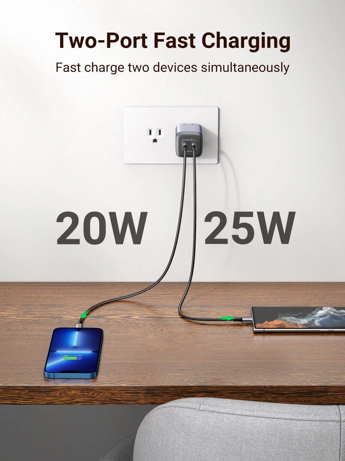 UGREEN Nexode 45W USB-C GaN Wall Charger 2 Ports - Image 4