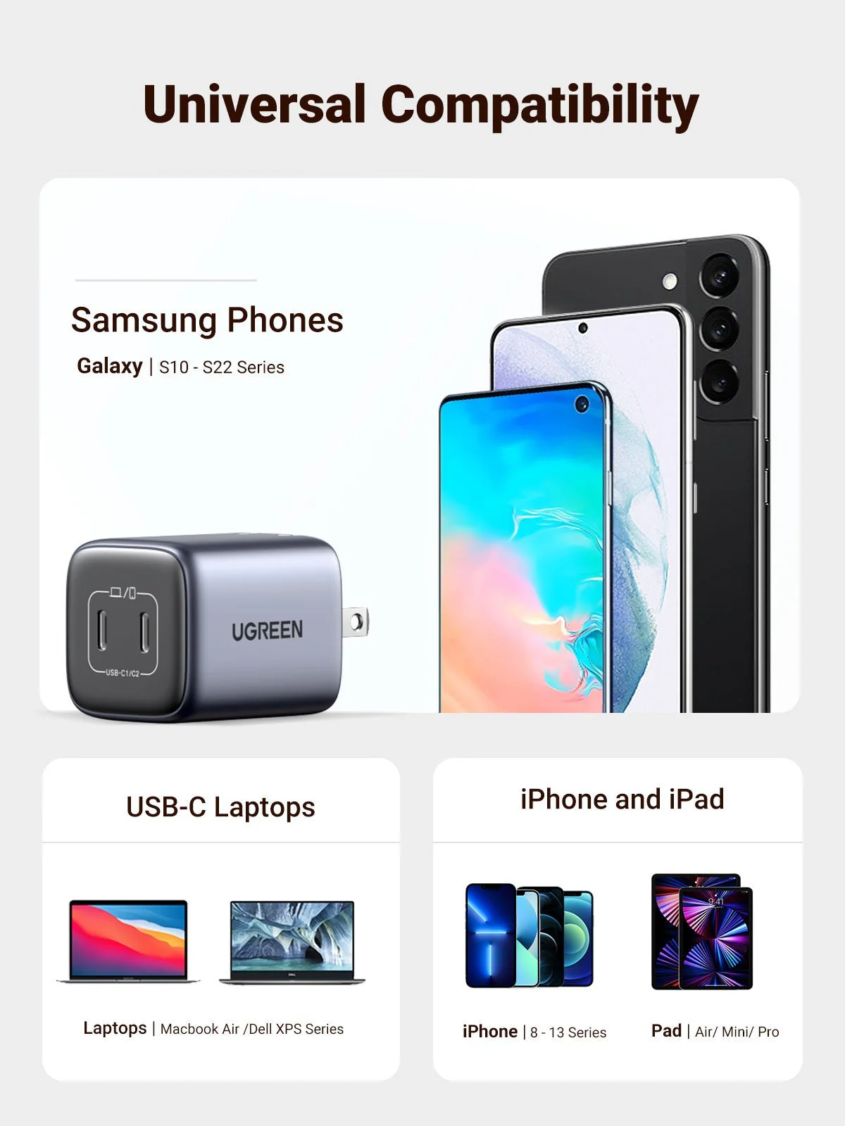 UGREEN Nexode 45W USB-C GaN Wall Charger 2 Ports - Image 9