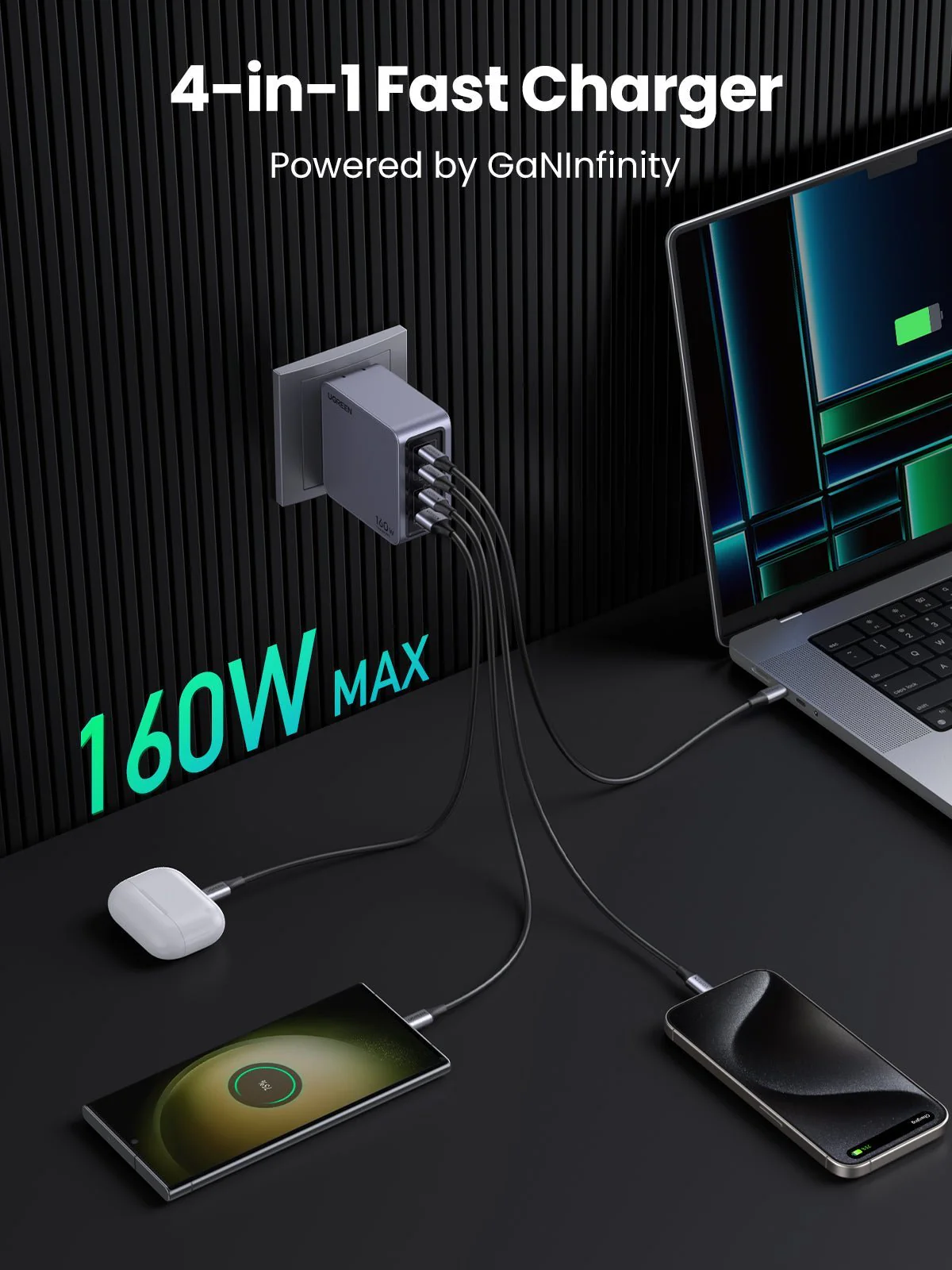 UGREEN Nexode Pro 160W 4-Port GaN Fast Charger - Image 4