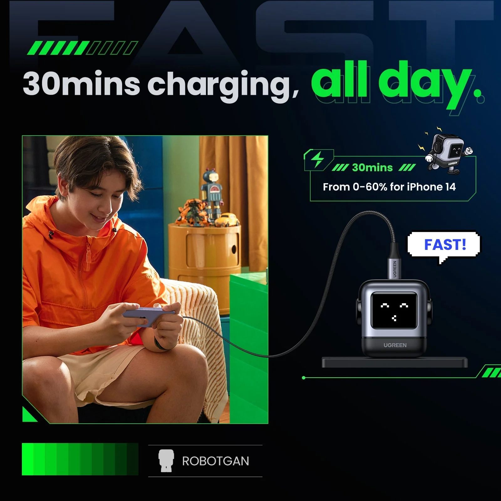 UGREEN Nexode RG 30W USB-C GaN Charger - Image 3