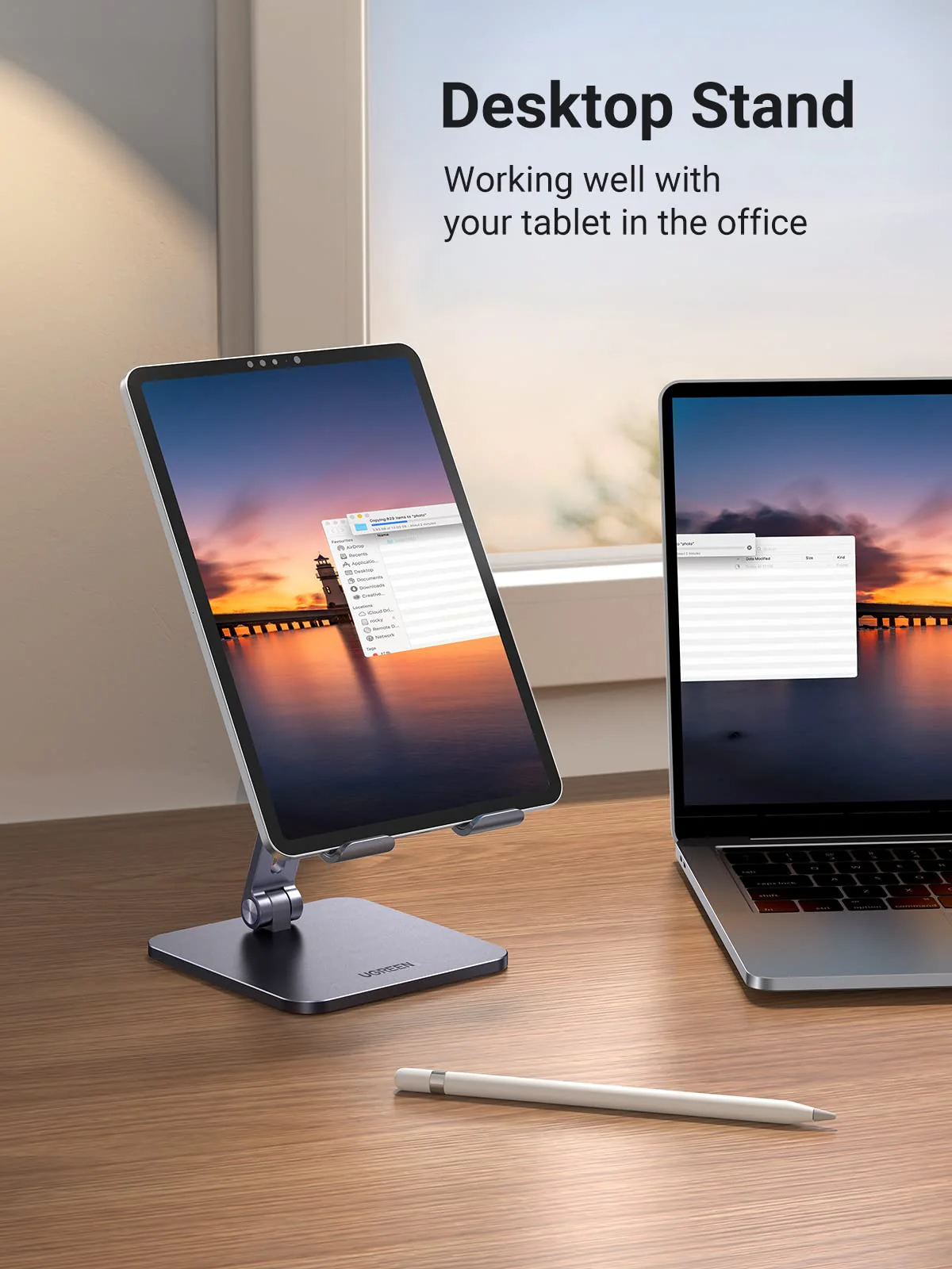 UGREEN Tablet Stand Holder for Desk Grey/Silver - Image 8