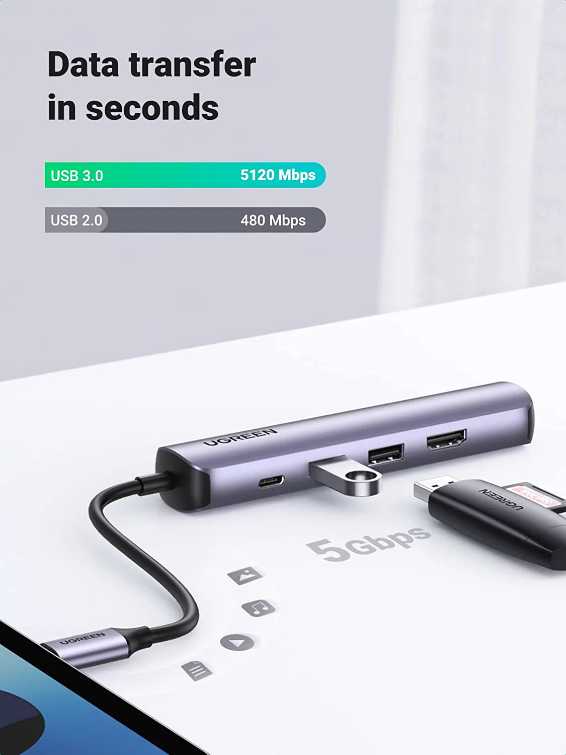 UGREEN 5-in-1 4K HDMI USB-C Hub - Image 5