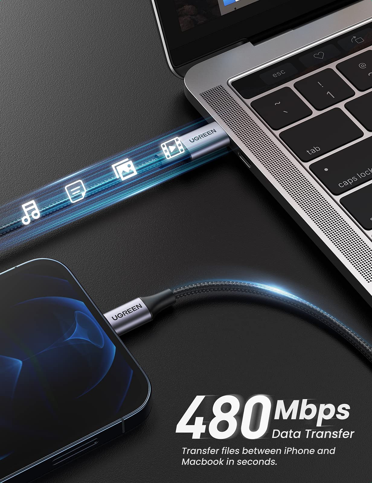 UGREEN USB C to Lightning Cable - MFi - Image 3
